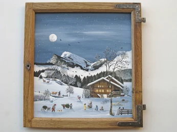 Starry winter night with a view of Schwarzenberg and Wiriehorn