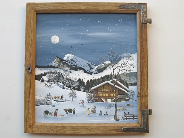 Starry winter night with a view of Schwarzenberg and Wiriehorn