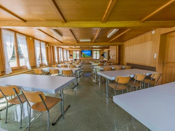 The modern seminar room with beamer and large screen