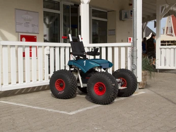 E-Rollstuhl an der Ausgabestelle