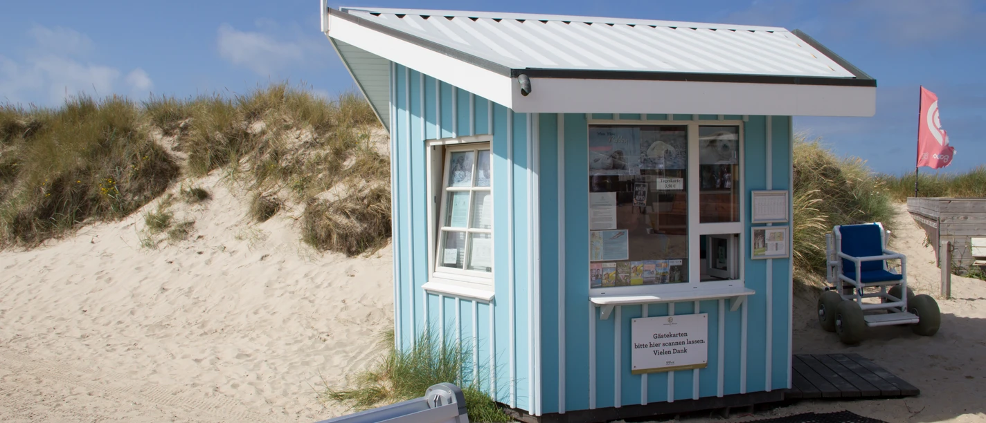 Ausgabestelle des Strandrollstuhls