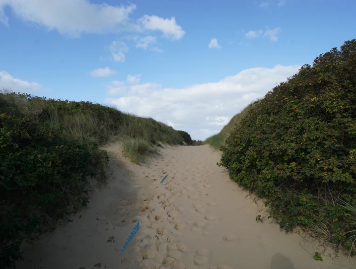 Strandübergang am Campingplatz in Kampen