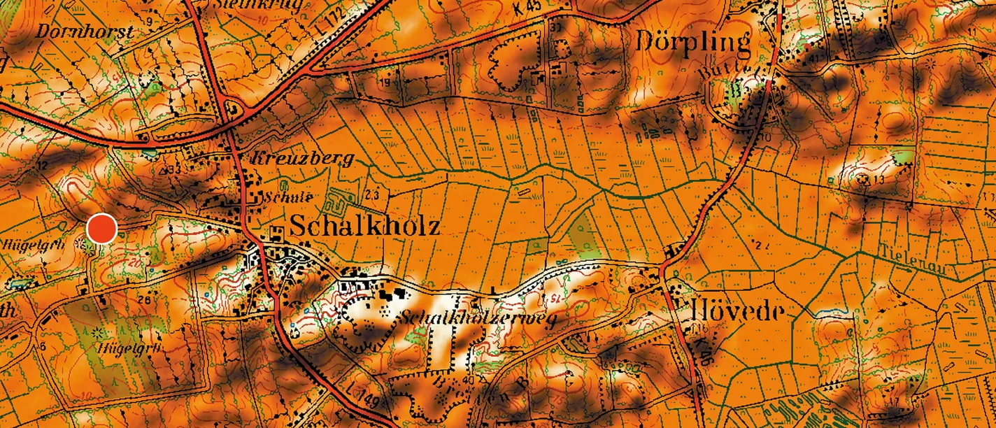 Stauchmoränenlandschaft um das Schalkholzer Eiszungen