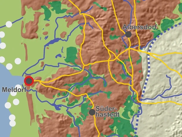 Wegfächer der Lübschen Trade bei Bargenstedt