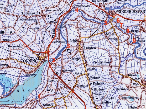 Eiderhafen und Fähre Wollersum