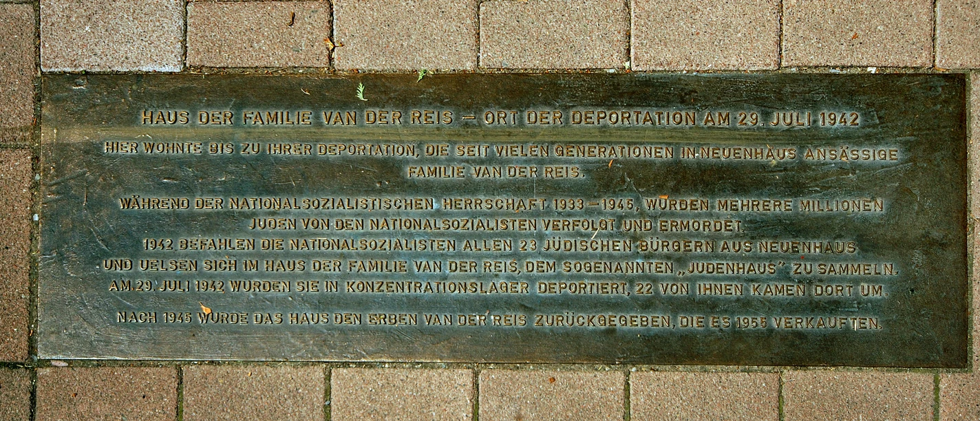 Gedenkplatte_Familie_van_der_Reis Gedenkplatte Familie van der Reis