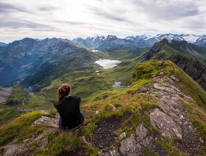 Blick vom Hochstollen auf Melchsee-Frutt
