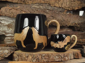 Harz Keramik - Jumbotasse und Espressotasse