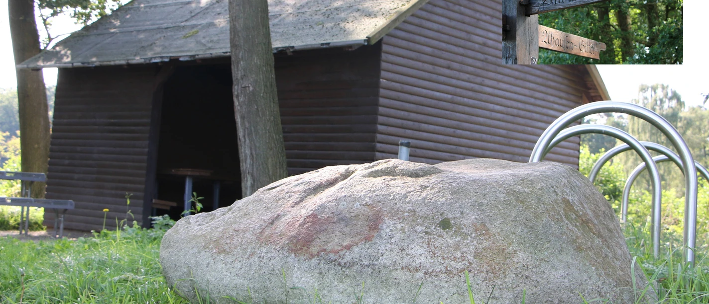 Speckbuckstein mit Hütte und Handwieser Speckbuckstein mit Hütte und Handwieser