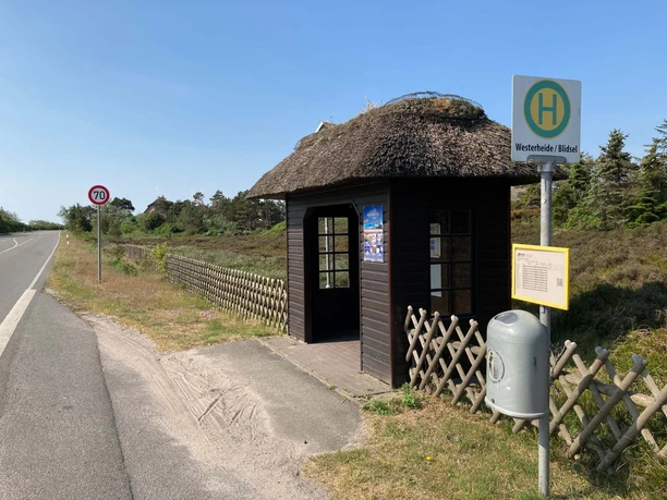 Bushaltestelle Westerheide Richtung Westerland
