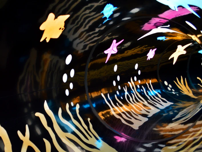 Lichteffekte in der Rutsche des Familienbades Delphino Lichteffekte in der Rutsche des Familienbades DelphinoLight effects in the slide at the Delphino family poolLyseffekter i rutsjebanen i Delphinos familiebadLichteffecten in de glijbaan van het Delphino familiezwembad