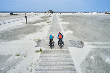 Radfahren am Strand von St. Peter-Ording