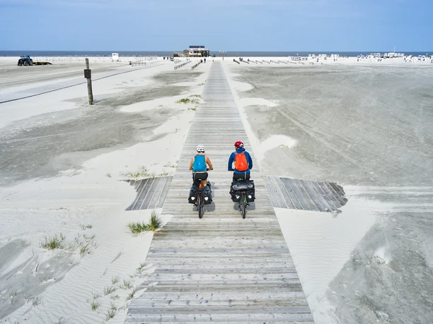 Radfahren am Strand von St. Peter-Ording