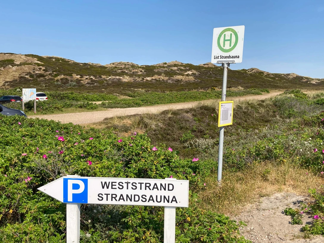 Bushaltestelle Strandsauna Richtung Westerland