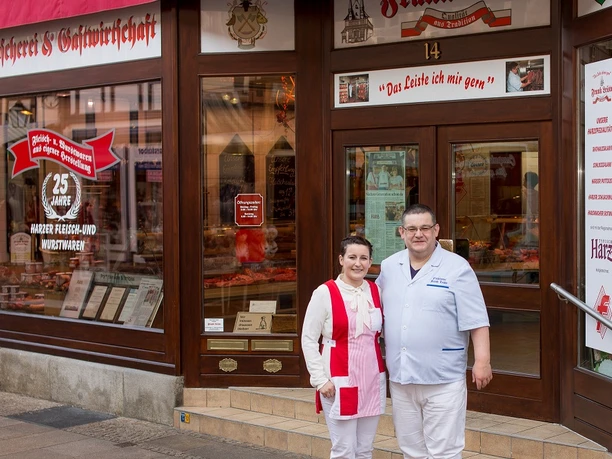 Fleischer Frank Leiste mit Tochter