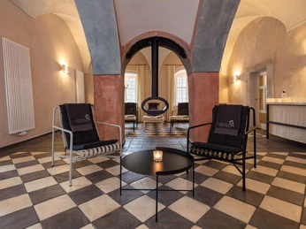 Details im Ruhebereich der Sauna