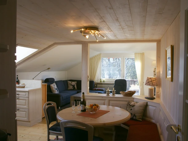 Essecke im Wohnzimmer