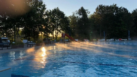 Morning atmosphere at the Westercelle Open Air Pool Morning atmosphere at the Westercelle Open Air Pool