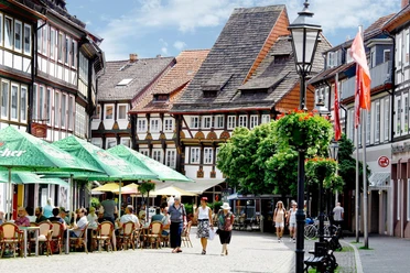 voetgangersgebied in het centrum van einbeck