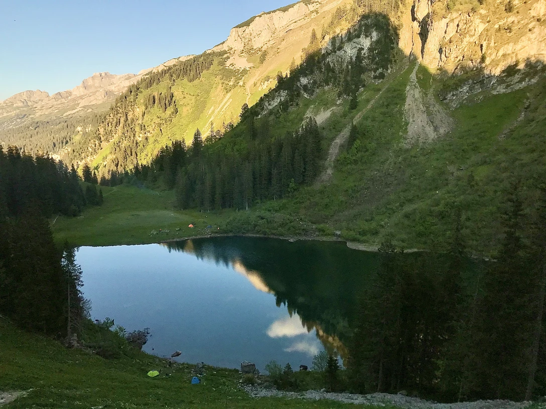 Blick auf den AlperseeView of the AlperseeVue sur le lac d'Alper