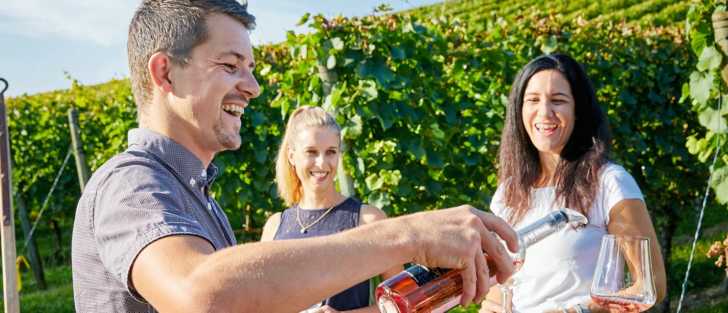 Weindegustation auf dem Weingut Klosterhof
