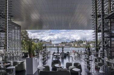 Aussicht von der Sommer Lounge im KKL