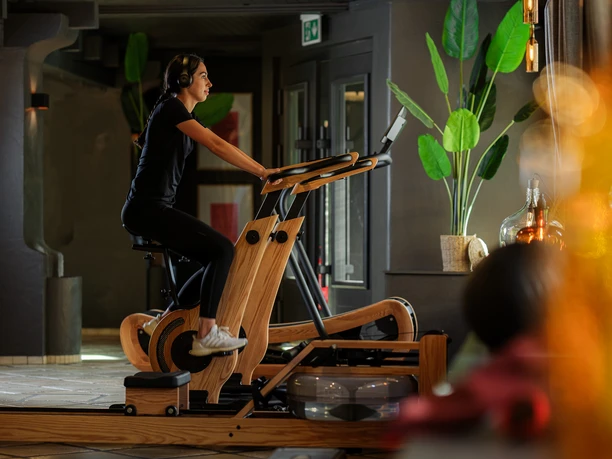 Indoor activities in Goms modern indoor bike in a fitness area – one of many indoor activities in Goms.