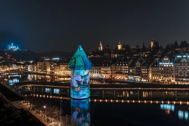 Lilu Light Festival Lucerne View of the city of Lucerne at the Lilu Light Festival Lucerne
