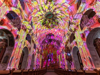 Lilu Light Festival Lucerne Jesuitenkirche am Lilu Lichtfestival LuzernJesuit Church at the Lilu Light Festival LucerneL'église des Jésuites au Lilu Festival de la Lumière Lucerne