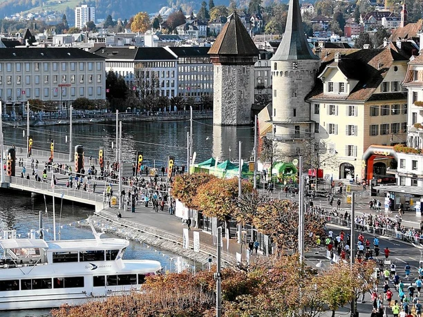 SwissCityMarathon Lucerne Vue aérienne du SwissCityMarathon Lucerne