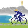 Symbol Beschilderung Gravelbiken mit Zugspitzblick Symbol Beschilderung Gravelbiken mit Zugspitzblick