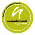TYPISCH neanderland Siegel Grünes Siegel mit weißem Schriftzug: typisch neanderland.