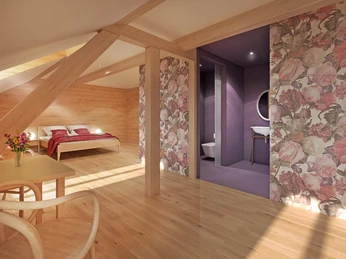 The newly renovated Delux room, one of a total of 29 rooms