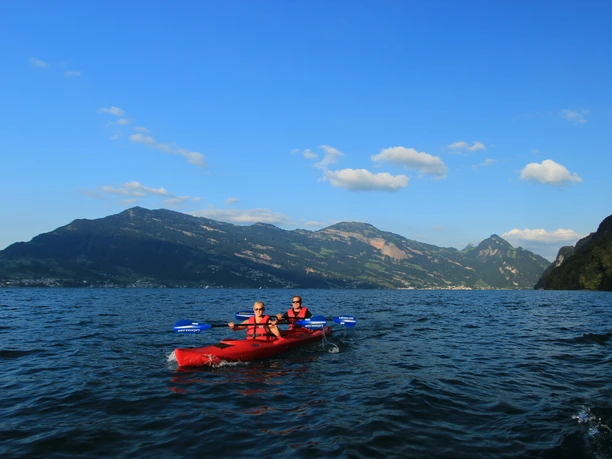 Kayak boat hire Kayakers off Weggis
