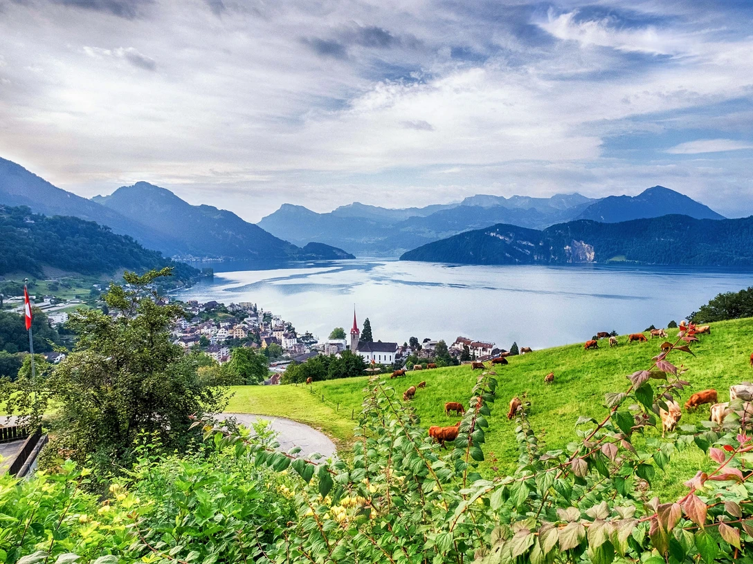 Kurhaus St. Otmar Aussicht vom Kurhaus St. OtmarView from the Kurhaus St. OtmarVue depuis la maison de cure St. Otmar