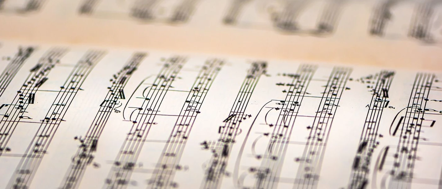 Konzert Nahaufnahme eines Notenblattes.