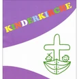 Kinderkirche.jpg Buntes Logo mit Wort Kinderkirche, Kreuz, Boot und zwei lachenden Kinderfiguren auf weiß-lila Grund.