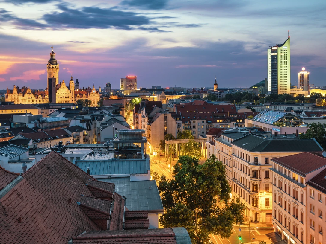 Your meeting & conference in Leipzig: view of the city city. Tagung & Konferenz Leipzig Convention: Blick in Richtung InnenstadtMeeting & conference Leipzig convention: view of the city centre