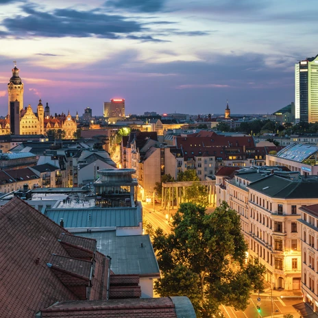 Your meeting & conference in Leipzig: view of the city city.