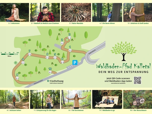 Übersichtskarte Waldbaden-Pfad Übersichtskarte Waldbaden-Pfad