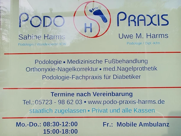 Infotafel Podo-Praxis Harms