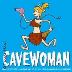 Eine humorvolle Illustration einer Frau in steinzeitlichem Outfit mit Keule und Föhn.