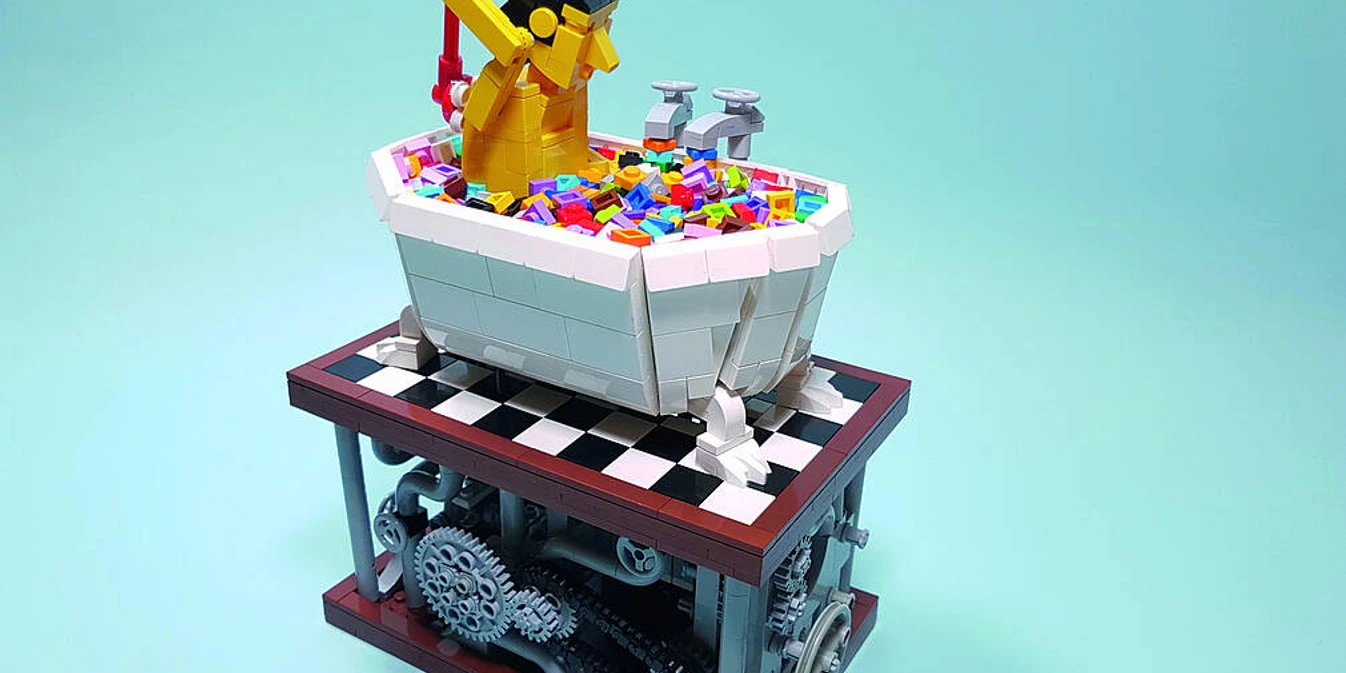 BRICKS Konstruktion Mann in Badewanne