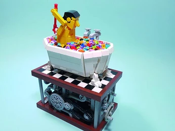 BRICKS Konstruktion Mann in Badewanne