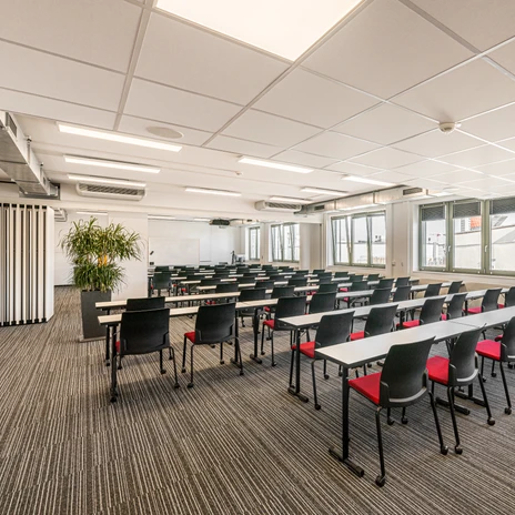 Lancaster meeting room at the event venue Lancaster University | Leipzig Convention Bureau Lancaster meeting room with parliamentary style seating at the event venue Lancaster University – presented by Leipzig Convention Bureau