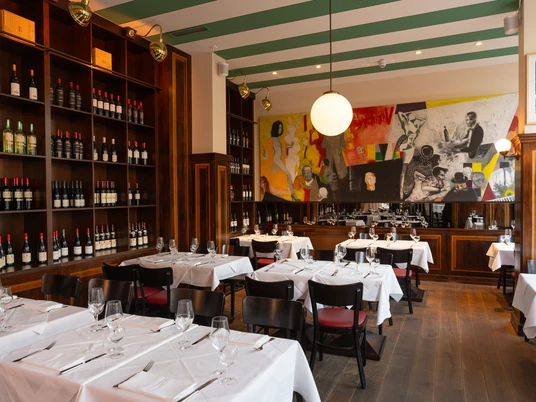 Lutter & Wegener Innenraum – Gastronomien in Leipzig Warme Holztöne schaffen eine gemütliche Atmosphäre im Restaurant Lutter & Wegener an der Thomaskirche, Gastrononie