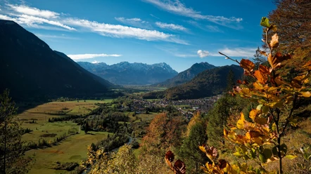 Blick von Oberau zum Wettersteinmassiv