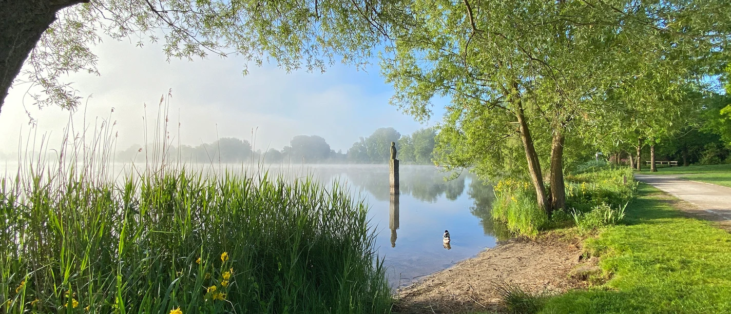 Der Vörder See mit Seemann im Morgennebel Der Vörder See mit Seemann im Morgennebel