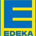 Edeka Farchant Logo großes blaues E darunter Edeka auf gelben Hintergrund mit blauer Umrandung