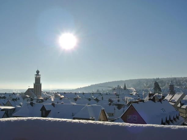 Aussicht von der Terrasse im Winter